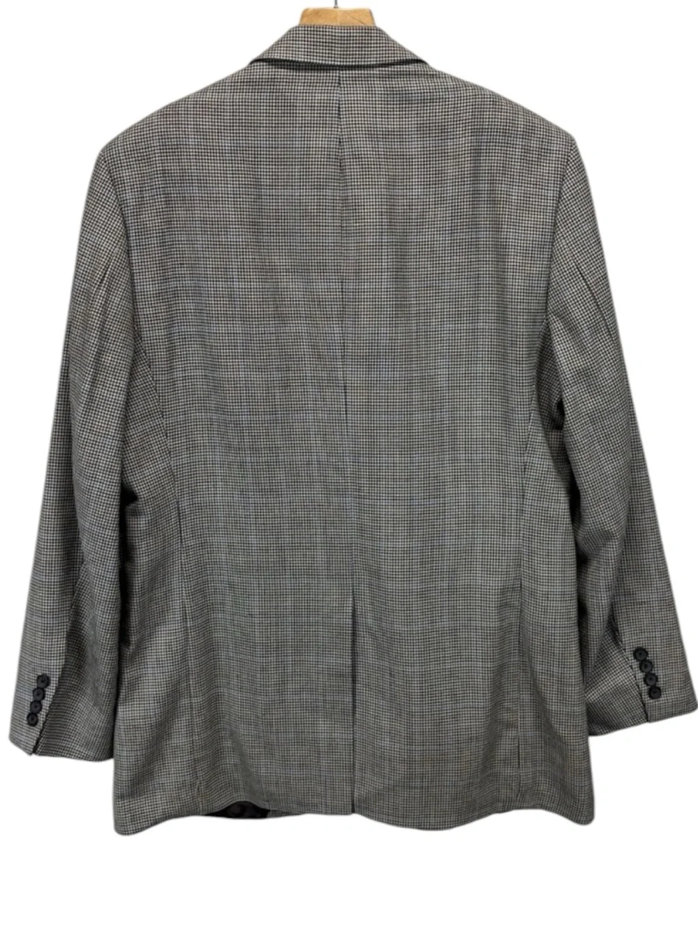 BROOKS BROTHERS 100% Worsted Wool Gray Houndstooth Two-Button Blazer 42R -- WOW!
